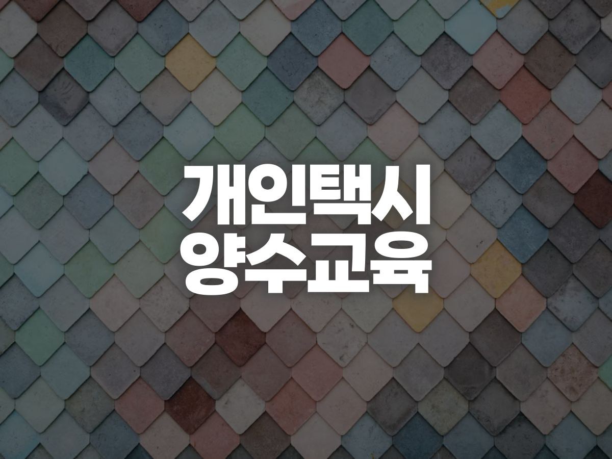 개인택시 양수교육, 신청 전 자격과 절차